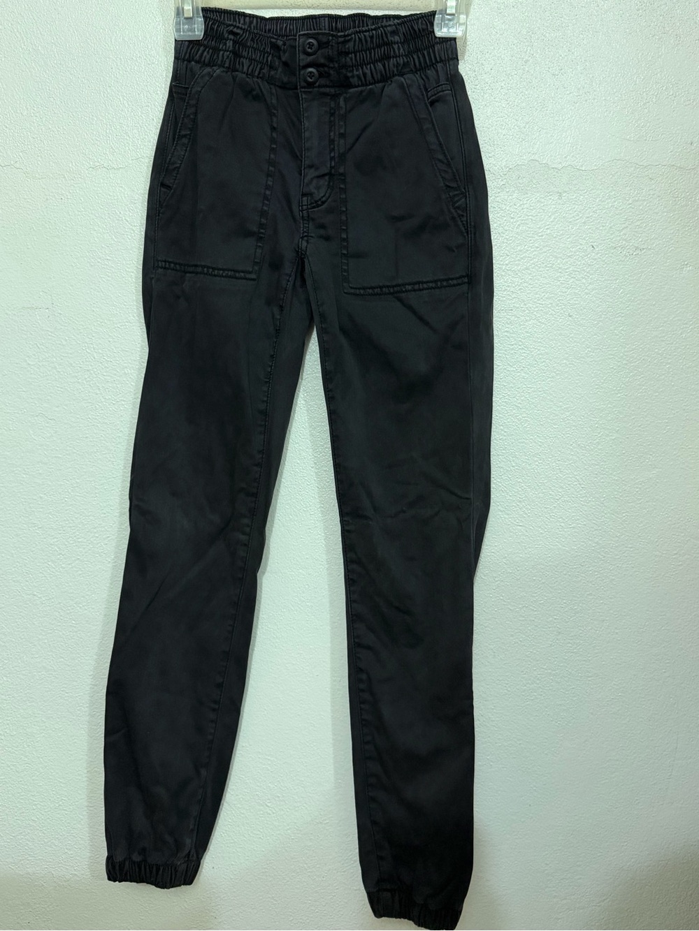 Women Black Elastic-Waist Jogger Pants